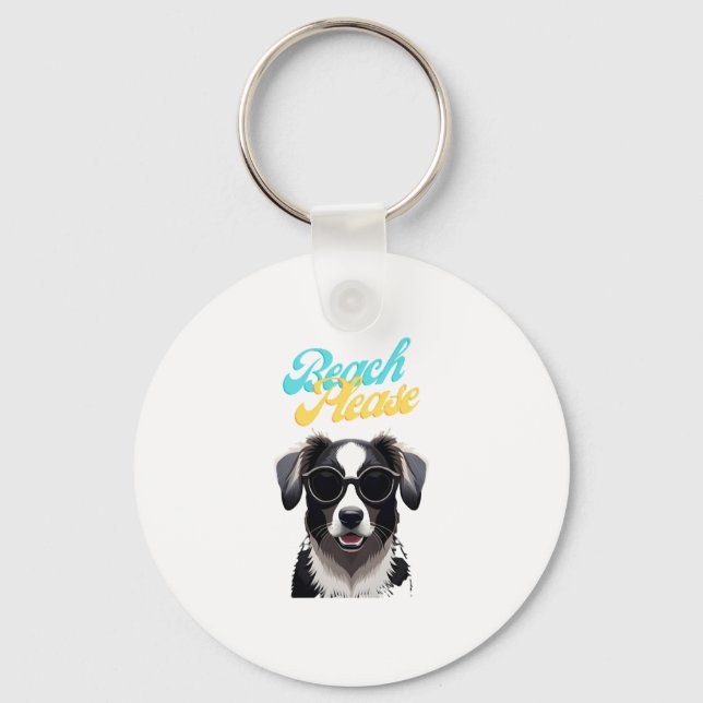 Beach and Dogs Key Ring (Front)