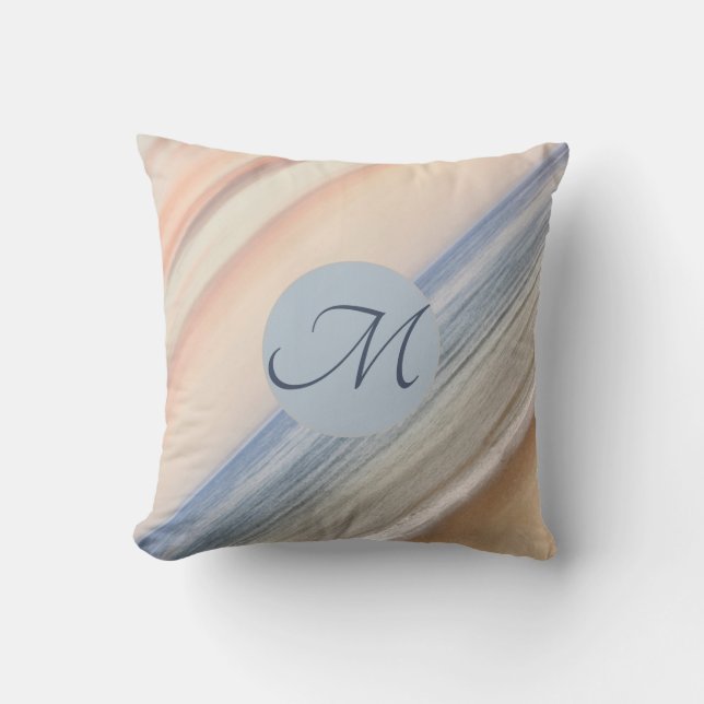 Beach and Dunes Monogramed Throw Pillow (Front)