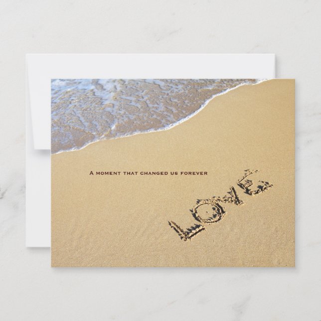 Beach and Love Quote Wedding Invitation (Front)
