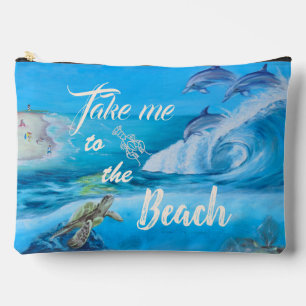 Beach and Marine Life Painting Accessory Pouch