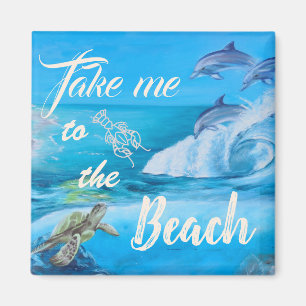 Beach and Marine Life Painting Magnet