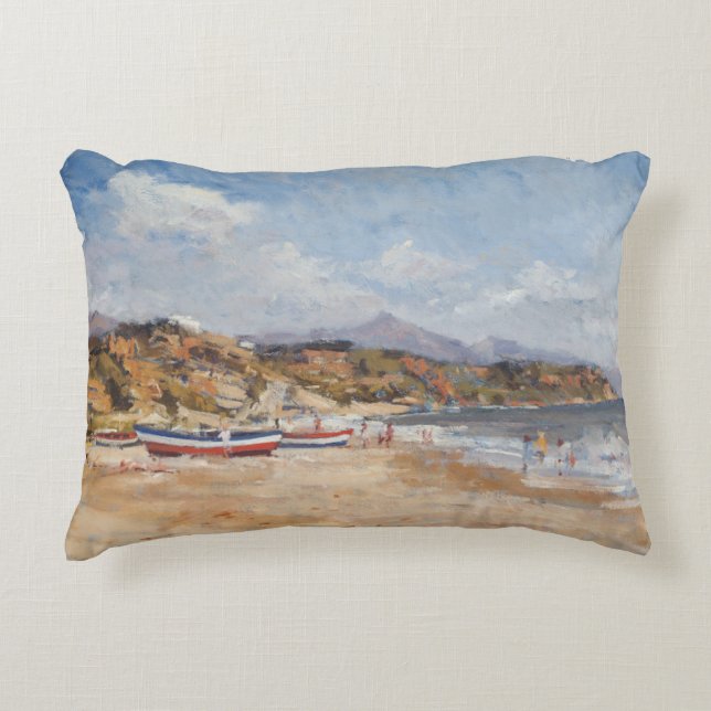 Beach and Mountains Nerja 2001 Decorative Cushion (Front)