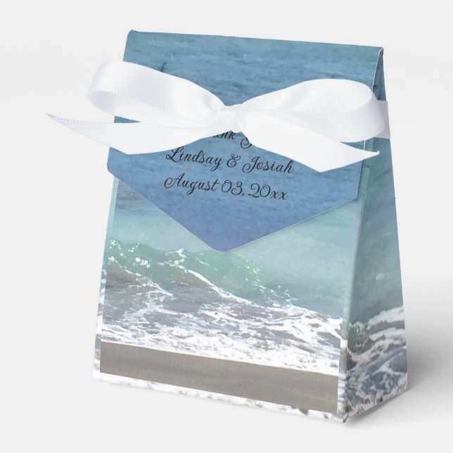 Beach and Ocean Wedding Favor Box (Front Side)