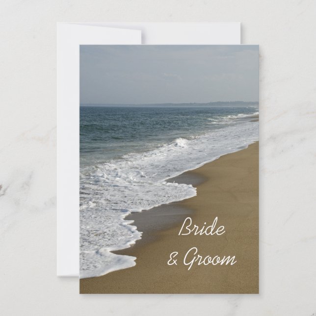 Beach and Ocean Wedding Flat Note Cards (Front)