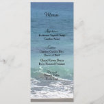 Beach and Ocean Wedding Menu Card<br><div class="desc">A pretty beach and ocean design with gentle waves and a touch of sandy shore accents this wedding menu card,  Customize with your menu as desired.</div>