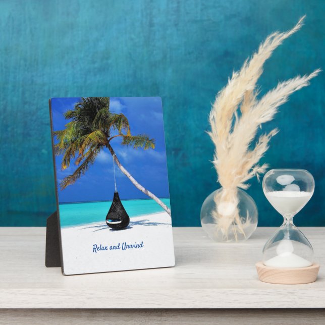 Beach and Palm Tree/Relax Plaque (Side)