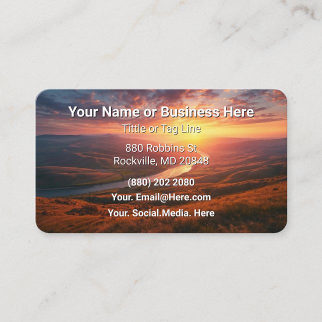 Beach and Palm Trees Business Card Personal (Front)