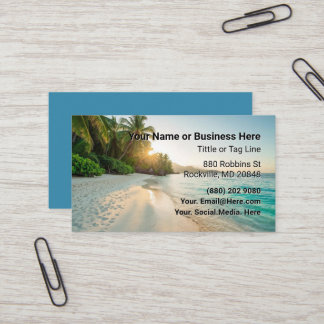 Beach and Palm Trees Business Card Personal