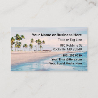 Beach and Palm Trees Tropical Business Card