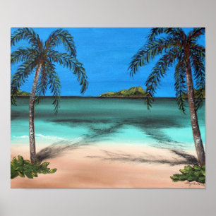 Beach and Palms Poster