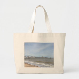 Beach And Pier At Southwold Suffolk Large Tote Bag