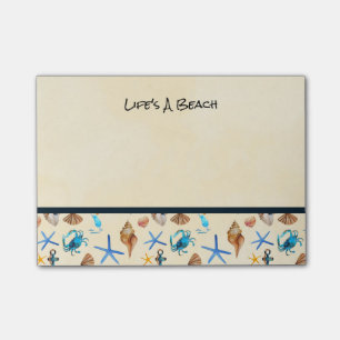 Beach And Sea Life Themed Pattern Post-it Notes