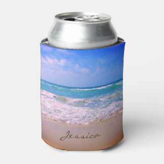Beach and Sea Personalised Name Can Cooler