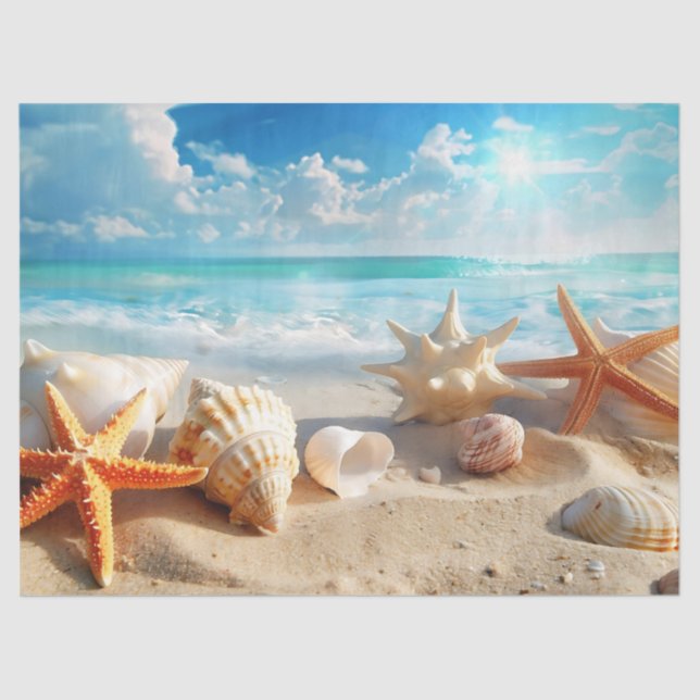 Beach and Seashells Tissue /Craft Paper (Front)