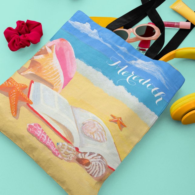 Beach and Shells Personalised Tote Bag (Creator Uploaded)