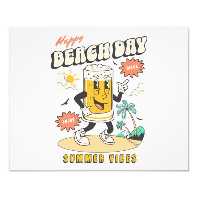 Beach and Surf Retro Mascot -1 Photo Print (Front)