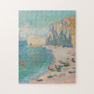 Beach and the Falaise d'Amont Monet Fine Art Jigsaw Puzzle