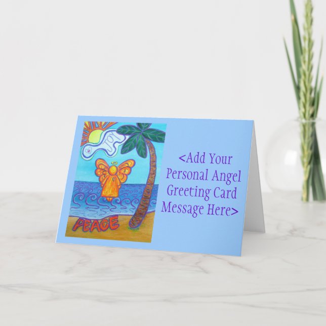 Beach Angel Art Custom Note or Greeting Cards (Front)