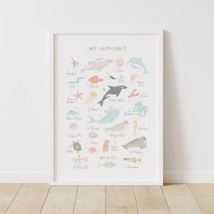 Beach Animal Alphabet Nursery Decor