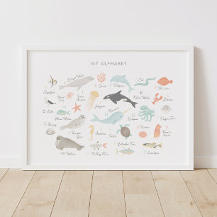 Beach Animal Alphabet Nursery Decor