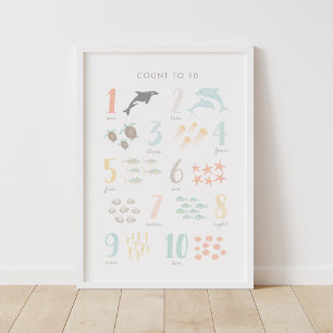 Beach Animal Counting Nursery Decor