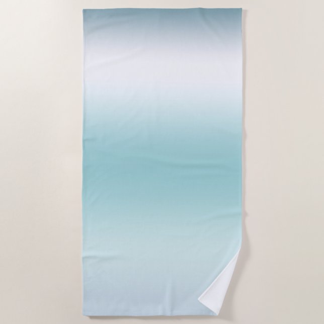 Beach Aqua Blue Ombre Towel (Front)