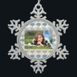 beach aqua blue white marble pastel mermaid scales snowflake pewter christmas ornament<br><div class="desc">beach opal aqua blue white marble mermaid scales room accessories. white and blue Mermaid room decoration</div>