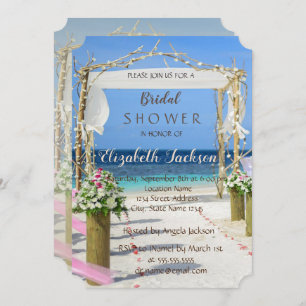 Beach Arbor Floral  Bridal Shower Invitation