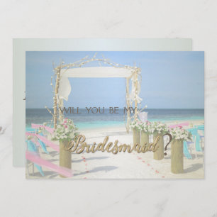 Beach Arbor Floral Wedding  Bridesmaid Card