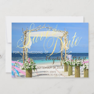 Beach Arbor Floral Wedding  Save The Date