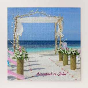 Beach Arbor Flowers Jigsaw Puzzle