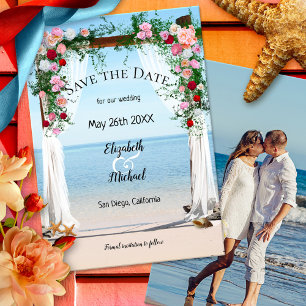 Beach Arbor Photo Wedding Save the Date Card