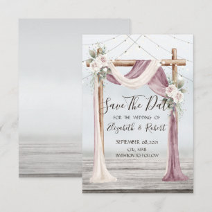 Beach Arbor String Lights Save The Date