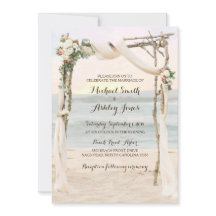 Beach Arbor Sunset Wedding Invitation