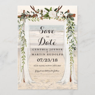 Beach Arbor Wedding Save the Date Invitation