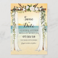 Beach Arbor Wedding Save the Date Invitation