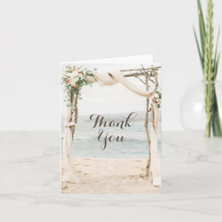 Beach Arbor Wedding Thank You Card