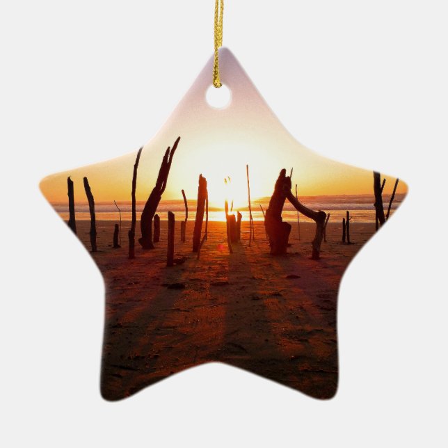 Beach Art Ceramic Ornament (Front)