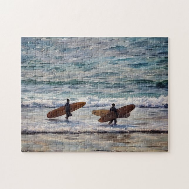 Beach Art Surf Surfer Ocean Puzzle (Horizontal)