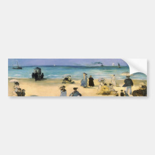 Beach at Boulogne by Edouard Manet, Vintage Art Bumper Sticker