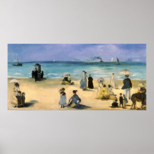 Beach at Boulogne by Edouard Manet, Vintage Art Poster