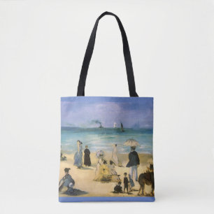 Beach at Boulogne by Edouard Manet, Vintage Art Tote Bag