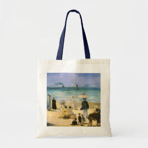Beach at Boulogne by Edouard Manet, Vintage Art Tote Bag
