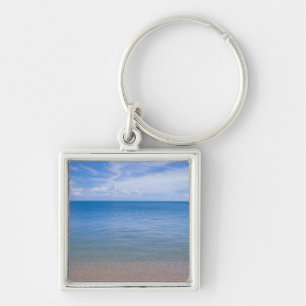 Beach at low tide key ring