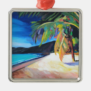 Beach at Magen's Bay St Thomas US Virgin Islands Metal Tree Decoration