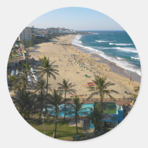 Beach At Margate, South Coast, Kwazulu-Natal 2 Classic Round Sticker