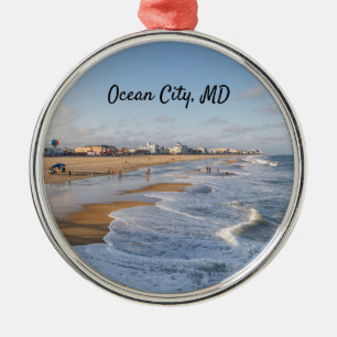 Beach at Ocean City, Maryland Metal Ornament