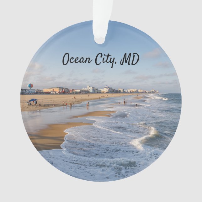 Beach at Ocean City, Maryland Ornament (Front)