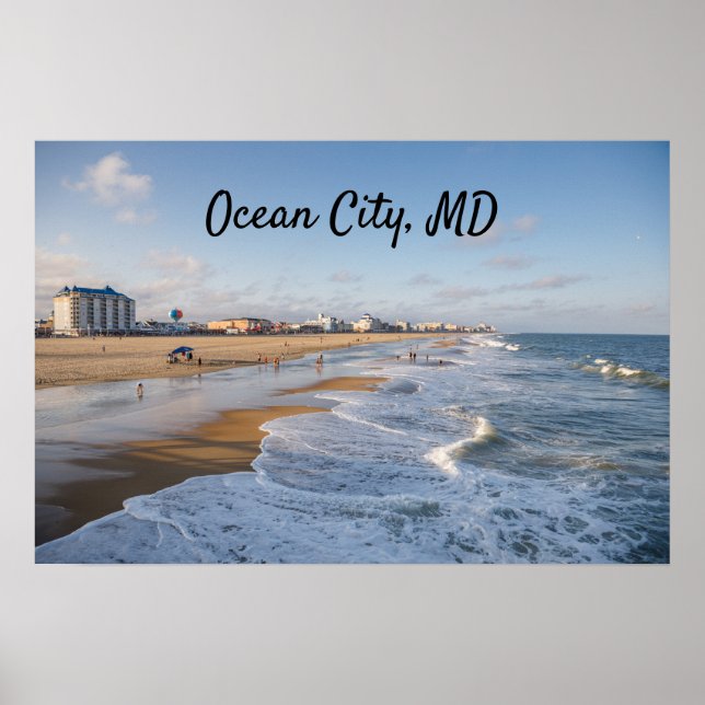 Beach at Ocean City, Maryland Poster (Front)