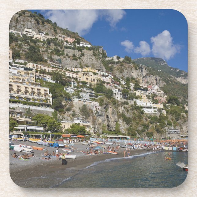 Beach at Positano, Campania, Italy Coaster (Front)